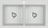 Systemceram Fl&auml;chenb&uuml;ndige Sp&uuml;le MERA TWIN F in ALU mit Handbet&auml;tigung /