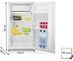 Tristar KB-7391 K&uuml;hlschrank, 91 l, Freistehend, F, 41 dB, N-ST, Wei&szlig; - Wei&szlig;