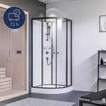 BREUER Komplettdusche BR200 90 x 90 x 204 cm schwarz - Schwarz