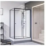 BREUER Komplettdusche BR 100 Anschlag rechts 80 x 120 x 204 cm schwarz - Schwarz