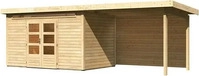 Karibu 9248, Karibu Gartenhaus Ger&auml;tehaus Kandern 7 im Set mit Anbaudach 3,2 m
