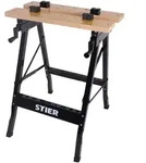 STIER Werkbank, mit Spannbacken, mobiler Arbeitstisch, klappbar, Spanntisch,