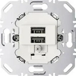 Berker USB Ladesteckdose 230V 260209 2fach 3.0A eckiger Tragring polarwei - Wei&szlig;