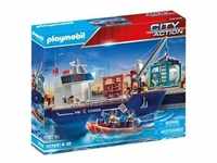 PLAYMOBIL City Action 70769 Großes Containerschiff mit Zollboot