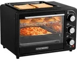 Steinborg 3 in 1 Mini-Backofen mit Grillplatte | 20 Liter | Pizzaofen | Backofen mit