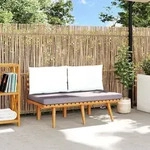 vidaXL Gartenbank mit Kissen 115 cm Massivholz Akazie - Braun