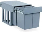 Relaxdays Einbaum&uuml;lleimer K&uuml;che, Auszug, M&uuml;llsystem Unterschrank, 15 & 2x 8 l,
