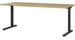 Presley Schreibtisch 180cm mechanisch verstellbar - Eiche/schwarz - Braun/Schwarz