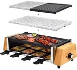 Syntrox Germany Raclette-Grill 8 Personen 1200W mit Natursteinplatte - Schwarz