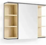 Badspiegelschrank Vicco Aquis Anthrazit 79.6 x 64 cm, Model 36074 - Dunkelgrau
