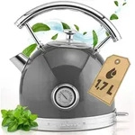 ProfiCook Wasserkocher 1,7L im stilvollen Vintage-Design - Retro Wasserkocher mit