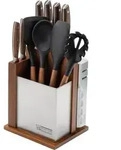 SOLTAU 12-teiliges Messerblock-Set, Messerblock aus Holz und Messer aus Edelstahl