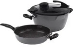 STONELINE&reg; SMELL WELL FUTURE Kochgeschirr-Set 4-teilig 24 cm | mit Deckel - Schwarz