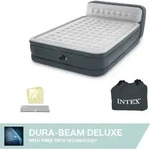 Intex Headboard Airbed, Doppelmatratze, Integrierte Luftpumpe - Grau