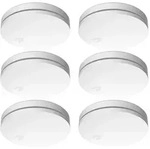 6er Set 10 Jahres Design Rauchmelder extra flach, Rauchwarnmelder H&ouml;he 2,3cm