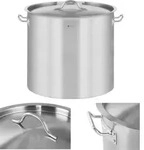 Gastronorm-Topf mit Deckel, Edelstahl, f&uuml;r Induktionsherde, 21 L - Silber
