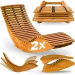 CASARIA&reg; 2x Sonnenliege Klappbar Wetterfest Holz 160kg Belastbarkeit Pflegeleicht