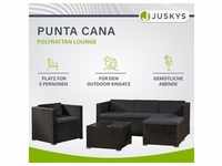 Juskys Polyrattan Lounge Punta Cana L schwarz – Gartenlounge Set 4-5 Personen...