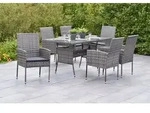 Merxx "Gran Canaria" Set 13tlg., 6 Sessel, 6 Sitzkissen, Tisch 140 x 80 cm,