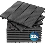 CASARIA WPC Fliesen 30x30 cm 22er Set 2m? Stecksystem Drainage Zuschneidbar Terrasse