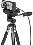 Logilink Webcam 1080p FHD Webcam + Dual-Mikro 120&deg; manu Fok. - Schwarz/Silber