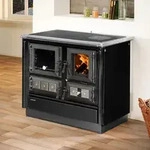 Justus Rustico-90 2.0 K&uuml;chenofen Stahl Schwarz, Backfach links - Schwarz