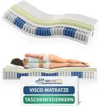 AM Qualit&auml;tsmatratzen | Visco-Taschenfederkernmatratze 100x200 cm - H3 - ...