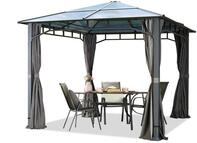Gartenpavillon 3x3 m wasserdicht ALU Deluxe Polycarbonat Dach ca. 8 mm Pavillon 4