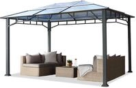 Gartenpavillon 3x4 m Aluminium Gest&auml;nge Polycarbonat Dach ca. 8 mm Pavillon