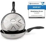 KLAMER Bratpfanne 24cm, antihaftbeschichtete Induktions-Pfanne, Premium Beschichtung,