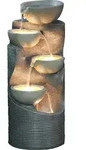 Dehner Gartenbrunnen Salo mit LED Beleuchtung, ca. 81 x 34 x 33 cm, Polyresin, grau -