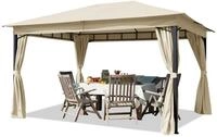 Gartenpavillon 3x4 m ca. 180 g/m&sup2; Dachplane wasserdicht Pavillon mit 4 Seitenteilen