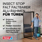 tesa Fliegengitter Insektenschutz T&uuml;r ohne bohren Alu FALT grau bis max 1 x 2,2m -