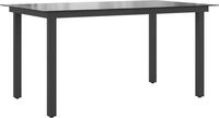 vidaXL Gartentisch Schwarz 150x90x74 cm Aluminium und Glas