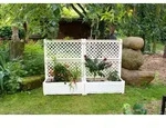 KHW Pflanzkasten 100 cm mit Spalier, 100 x 43 x H 140 cm, hochwertiger Kunststoff,