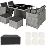 tectake&reg; Aluminium Rattan Sitzgruppe Manhattan wetterfest und UV-best&auml;ndig -