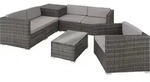tectake&reg; Rattan Lounge Pisa f&uuml;r 5 Personen widerstandsf&auml;hig und UV-best&auml;ndig -
