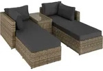 tectake&reg; Aluminium Rattan Lounge San Domino wetterfest und UV-best&auml;ndig Dicke...
