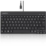 Perixx PERIBOARD-326 DE Corded Keyboard German, QWERTZ Black Backlit - Schwarz