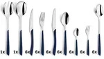 Kuppels 44-tlg. Besteckset PRISMA - Blau