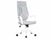 Bürostuhl Chefsessel Schreibtischstuhl Drehstuhl Mesh Netzstoff Grau/Weiß