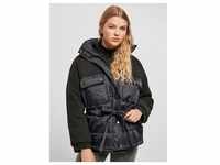 Urban Classics TB3768 Ladies Sherpa Mix Puffer Jacket, Größe:L, Farbe:Black