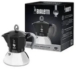 Bialetti Moka Induction, Mokka-Kanne, 0,4 l, Schwarz, Silber, Aluminium, 2 Tassen,
