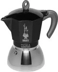 Bialetti Moka Induktion, Mokka-Kanne, 0,28 l, Schwarz, Silber, Aluminium, 6 Tassen,
