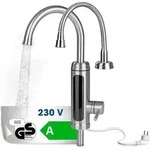 MAXXMEE Warm- & Kaltwasserarmatur Edelstahl 3600W chrom/schwarz inkl. 2...