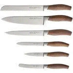 R&Oslash;SLE Passion Messerblock 7tlg. Walnussholz 6 scharfe Schliffmesser K&uuml;che - Braun
