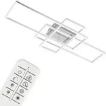 LED Deckenleuchte Dimmbar Fernbedienung CCT Timer 55W silber Metall Briloner -