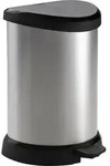 DECOBIN Abfalleimer 15L mit Fu&szlig;pedal silber metallic - Silber