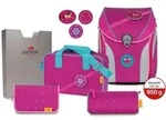 DerDieDas Schulranzen Set Ergoflex MAX Buttons (5-tlg.), Boho - Rosa