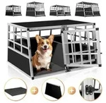 CADOCA&reg; Hundetransportbox Aluminium Hundebox Kofferraum robust verschlie&szlig;bar